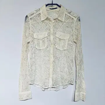 AULA AILA 아이보리 레이스 셔츠