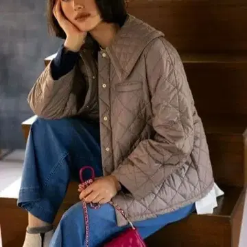 쿠미쿄쿠 미사용 빅 사이즈 6(15) 베이지 퀼팅 자켓 26,070엔