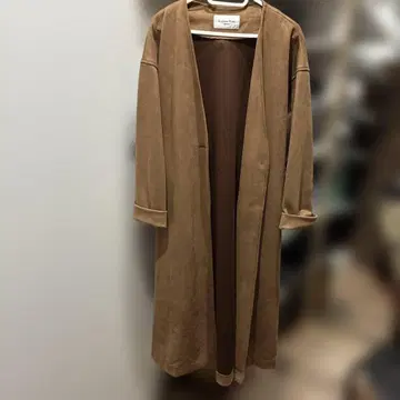 le.coeur blanc 스웨이드 롱 코트 브라운