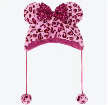 디즈니 팬캡 레오파드 무늬 핑크 레오파드