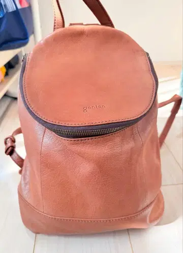 genten 브라운 가죽 백팩