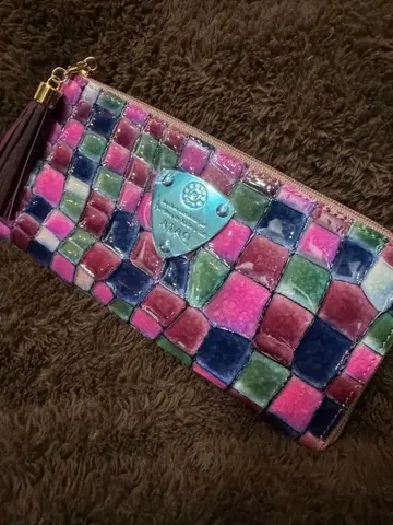 ATAO 멀티 컬러 타일 무늬 장지갑