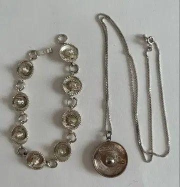 멕시코제 팔찌 & 펜던트 목걸이 스털링 실버 은925