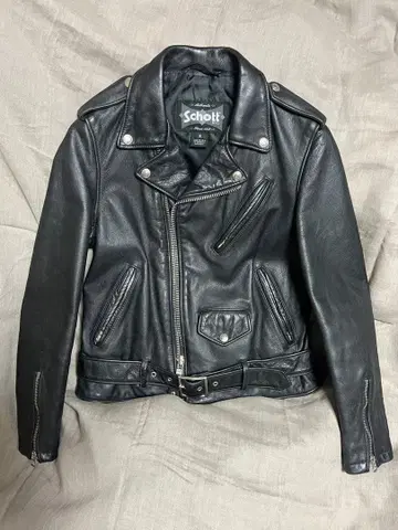 새상품 Schott 블랙 가죽 라이더 자켓 S 사이즈