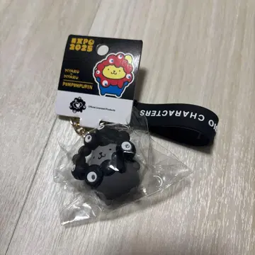 오사카 만박 회장 한정판 블랙 미야쿠미야쿠 입체 마스코트 키링 폼폼푸딩