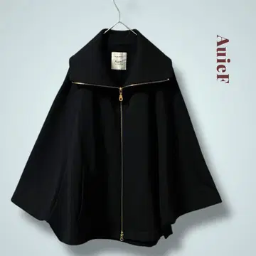 [ 새상품급 ] AuieF ( 아위이에프 ) 판초 케이프 코트 블랙 38