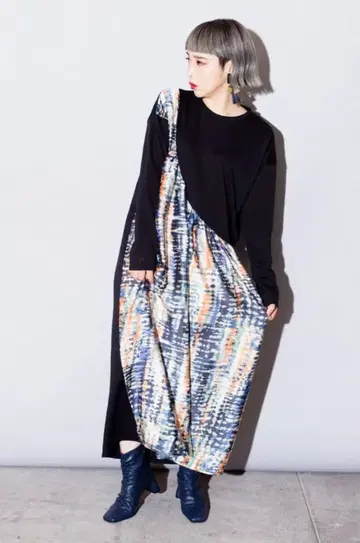 OSMOSIS 로프 절개 개더 원피스