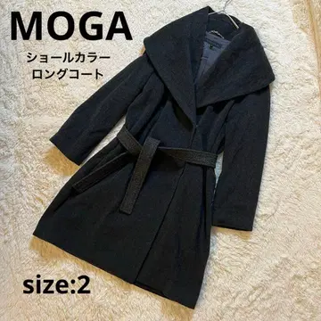 하자품 MOGA 숄카라 롱 코트 그레이 캐시미어 혼방