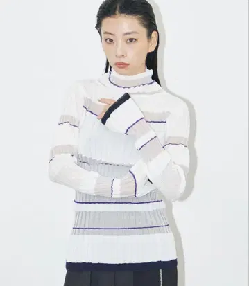 랜덤 시어 리브 니트 | 워셔블/시어 탑