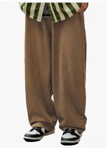 인프로브스 컬러 데님 와이드 팬츠 남성용 브라운 미사용 새상품 S 사이즈