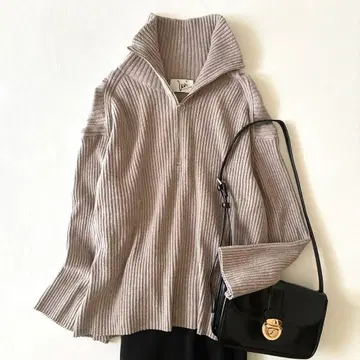 [ 새상품급 ] Ships Wai+ 워셔블 울 하프 지퍼 스웨터 그레이지