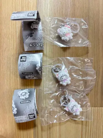 산리오 메지루시 액세서리 폭신폭신 스노우(키티 1 쿠로미 2)