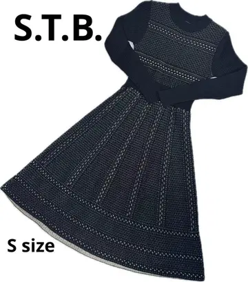 S.T.B. 스타보드 원피스 니트 블랙 페티코트 포함