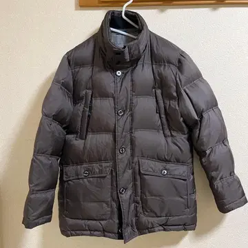 Mitsumine 다크 브라운 다운 자켓 후드 없음