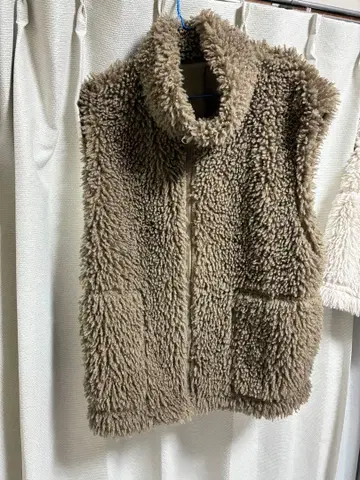 베이지 플리스 집업 베스트