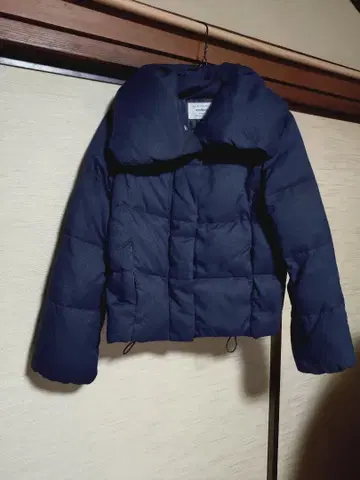 네이비 숏 다운 자켓