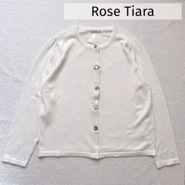 Rose Tiara 비쥬 버튼 42 사이즈 가디건 로즈 티아라