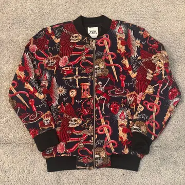 ZARA 스컬 디자인 집업 점퍼