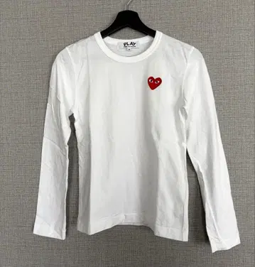 새상품급 PLAY 꼼데 가르송 무지 긴팔 T셔츠 S