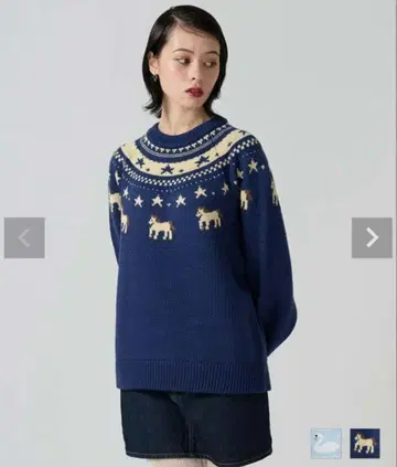 애니멀 노르딕 니트 풀오버 TINA: JOJUN