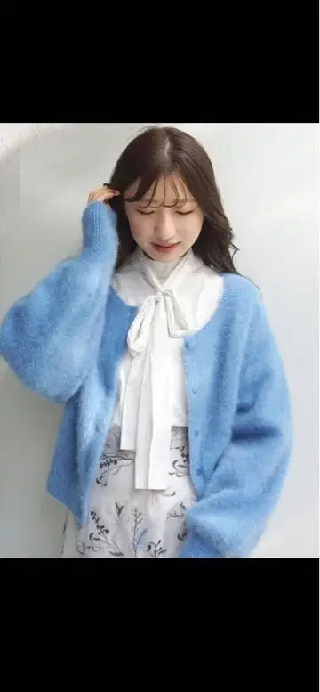 머큐리 듀오 MERCURYDUO 폭스 3WAY 니트 가디건 블루