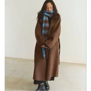 FASHIRU 더블 페이스 울 코트 브라운