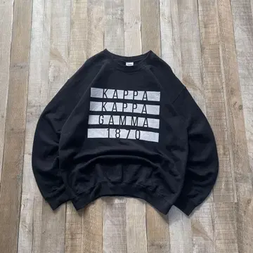 길단 USA 구제 의류 프린트 맨투맨 트레이닝복 블랙 영문 M