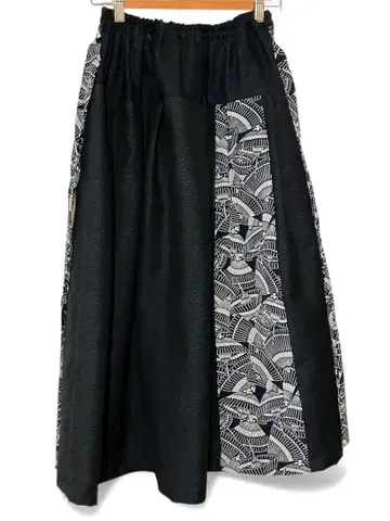 기모노 리메이크 롱턱 스커트 일본식 우산 무늬