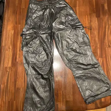 블랙 카고 팬츠 허리밴딩