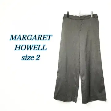 MARGARET HOWELL 와이드 스트라이프 슬랙스 그레이 2