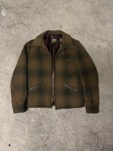 Schott 옴브레 체크 멜톤 울 CPO 자켓 남성용 US34