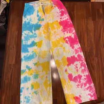 타이다이 염색 스트레이트 데님