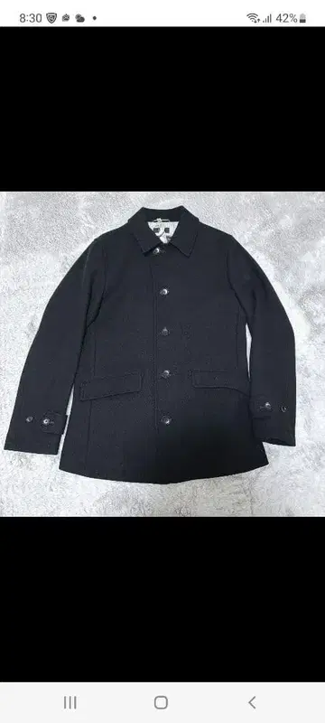 [ 새상품급 ] SHIPS 쉽스 코트 멜톤 자켓 super140s 블랙