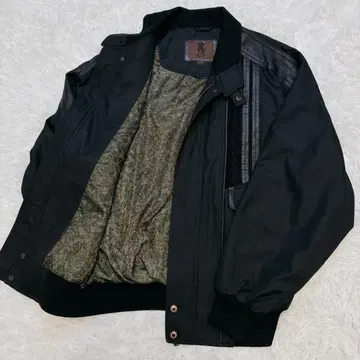 90s 빈티지 짧은 기장 충전솜 블루종 봄버 자켓 이소재 절개