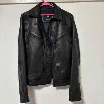 G-STAR RAW 블랙 가죽 자켓