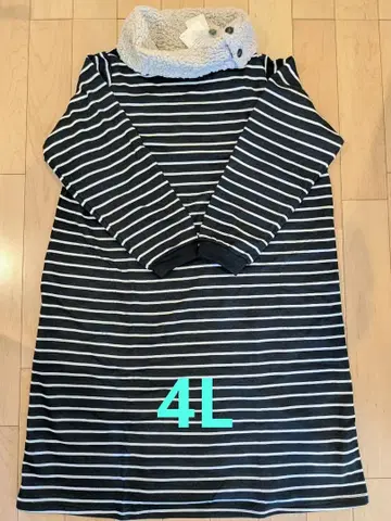 새상품 4L 블랙 보더 튜닉 빅 사이즈 원피스