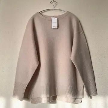 미사용 새상품 스픽 앤 스팬 울 캐시미어 루즈 풀오버 베이지