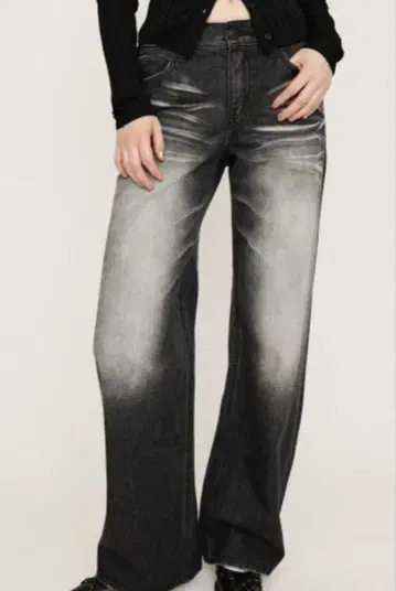 SLY JEANS 플레어 팬츠 블랙/그레이