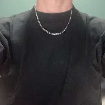 실버 925 각인 있음 피가로 체인 목걸이 길이 50cm 두께 3mm