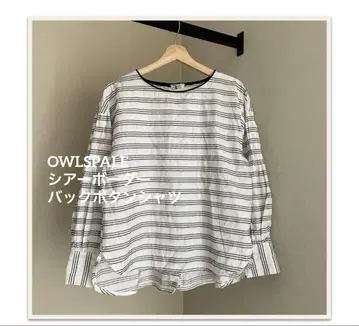 OWLSPALE 시어 보더 백 버튼 셔츠