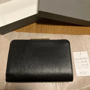 MIAN 일본산 소가죽 블랙 이단 접이식 가마구치 지갑