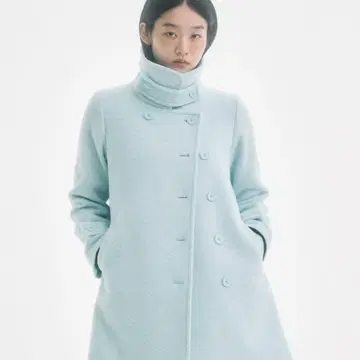 fekete 롱 코트 피코트 P 코트 라이트 블루 2way M