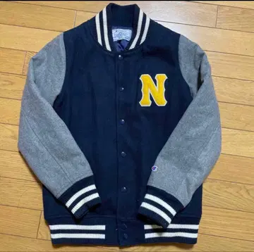 champion 챔피온 로고 자수 안감 퀼트 바시티 자켓