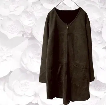 노카라 자켓 코트 [ L ] 브라운 계열 브라운 집업 롱