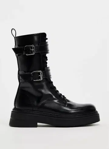 자라 레이스업 숏부츠 버클 숏부츠 부츠