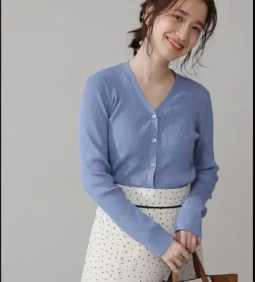 N.natural beauty basic 니트 가디건 블루 M