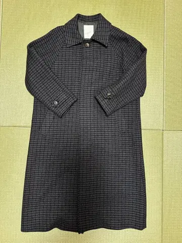 MJUKA 체크 무늬 스텐카라 코트 일본제