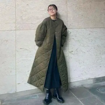 RIELLE riche 리엘리셰 노카라 퀼팅 롱 코트