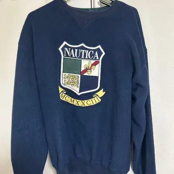 90s 노티카 맨투맨 블루 로고 맨투맨