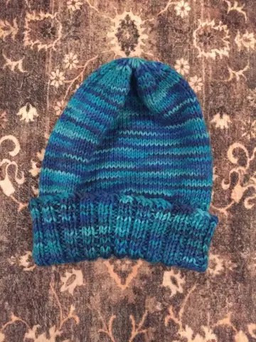 블루 계열 그라데이션 니트 비니 모자